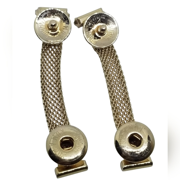 SWANK VINTAGE GOLDPLATE & AMBER COLOR AUSTRIAN CRYSTAL KUM A PART SNAP CUFFLINKS - Picture 4 of 5